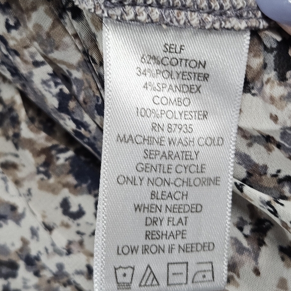 LOGO Lounge French Terry Cross-Over Back Top w/ Chiffon Cocoa XS Casual Boho - Picture 9 of 11